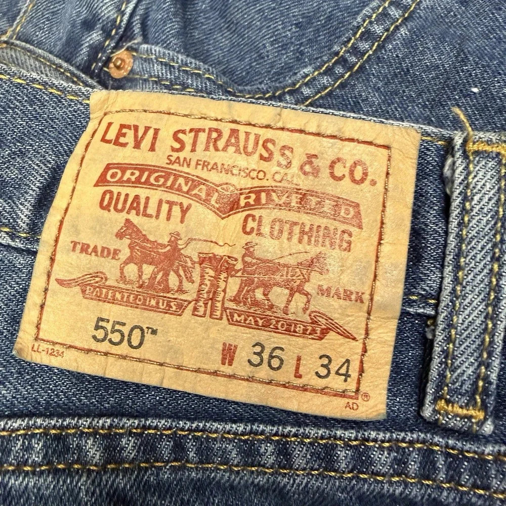 Vintage Levi's 550 Baggy Relaxed Tapered 36x34 Jeans Skater Grunge Y2K 90s 200s